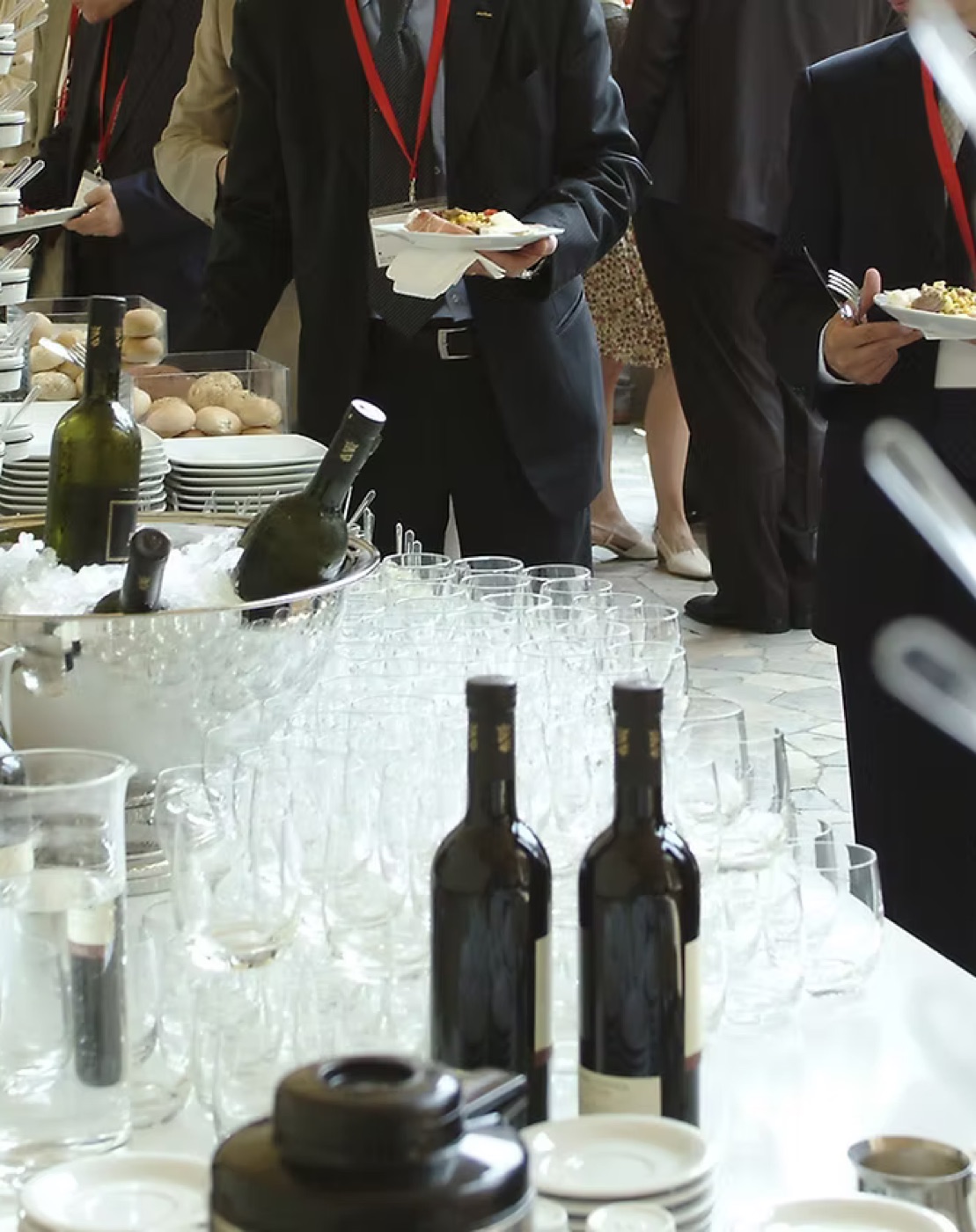 Guests at a polished corporate reception